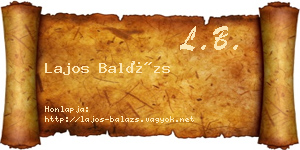 Lajos Balázs névjegykártya